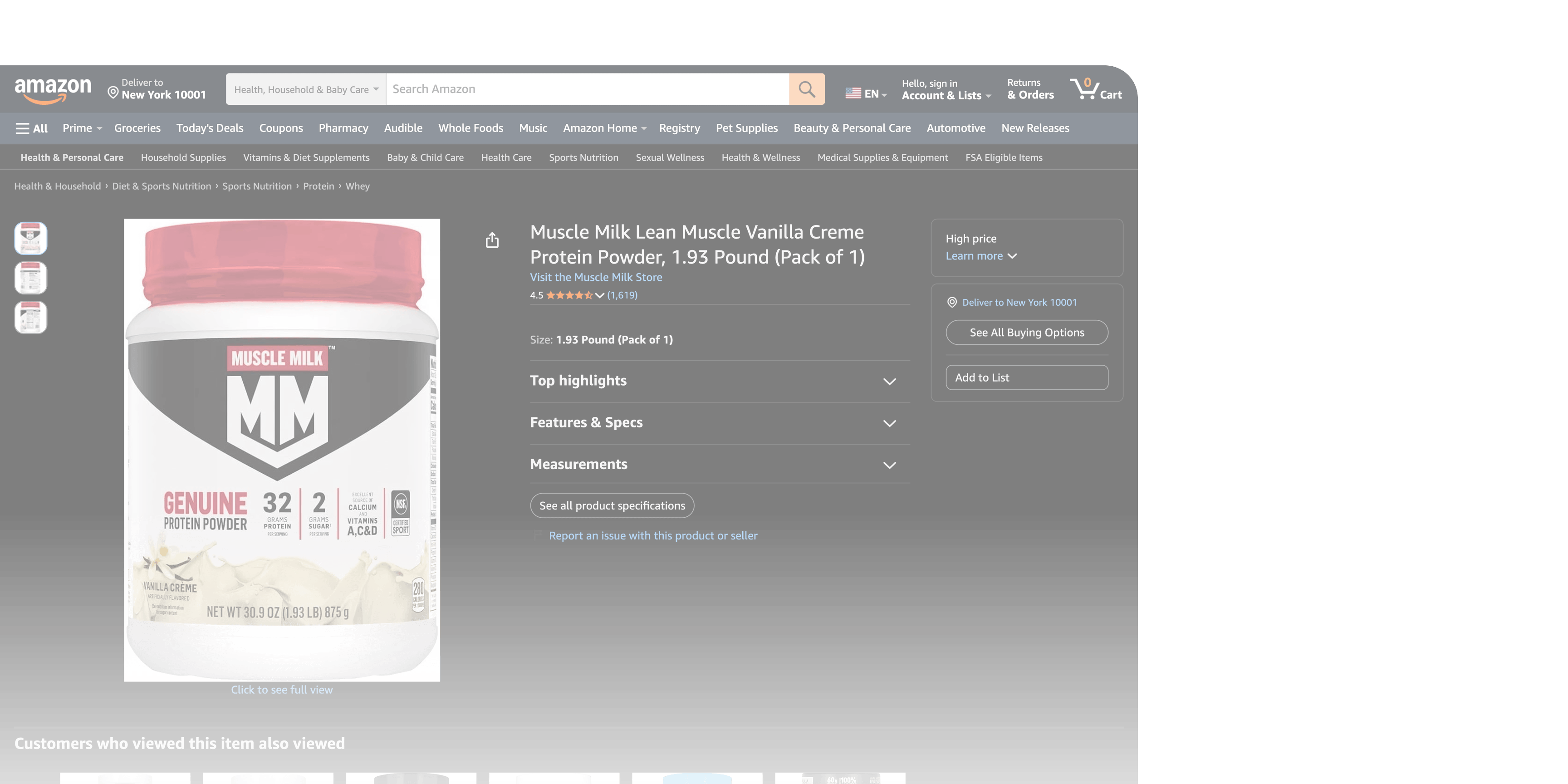 Stealth Seller extension panel on an Amazon listing with profit, margin, ROI, max cost and the fee breakdown